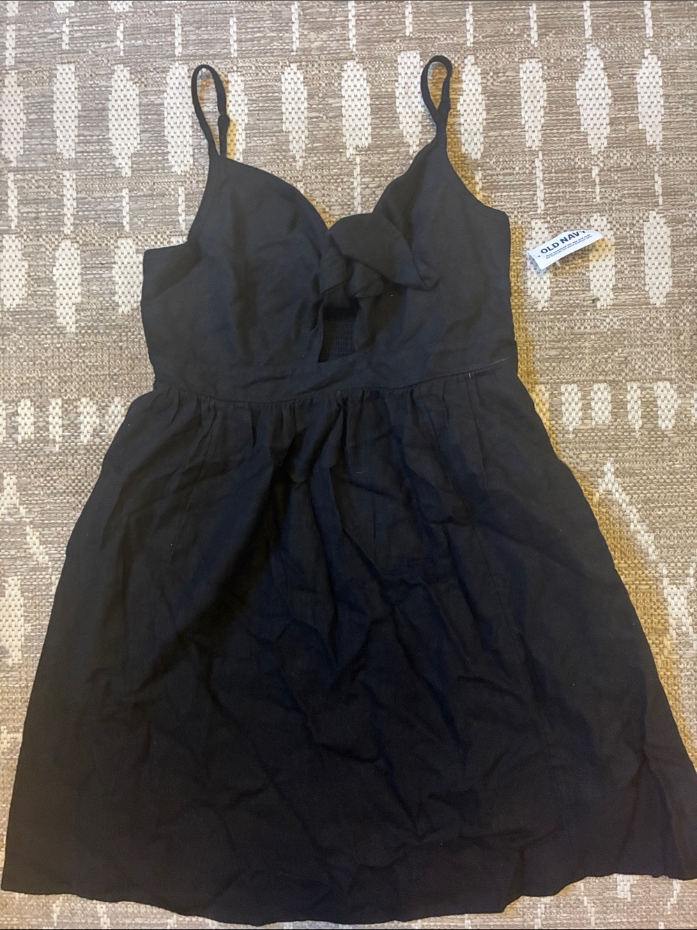 Old Navy NWT Black Spaghetti Strap Tie-Front  mini Sundress